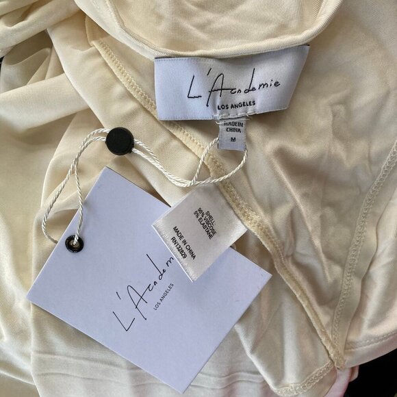 NWT L'Academie Lily Midi Dress Bone $258 Women’s Medium - Picture 10 of 12